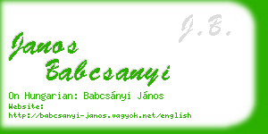 janos babcsanyi business card