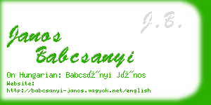 janos babcsanyi business card